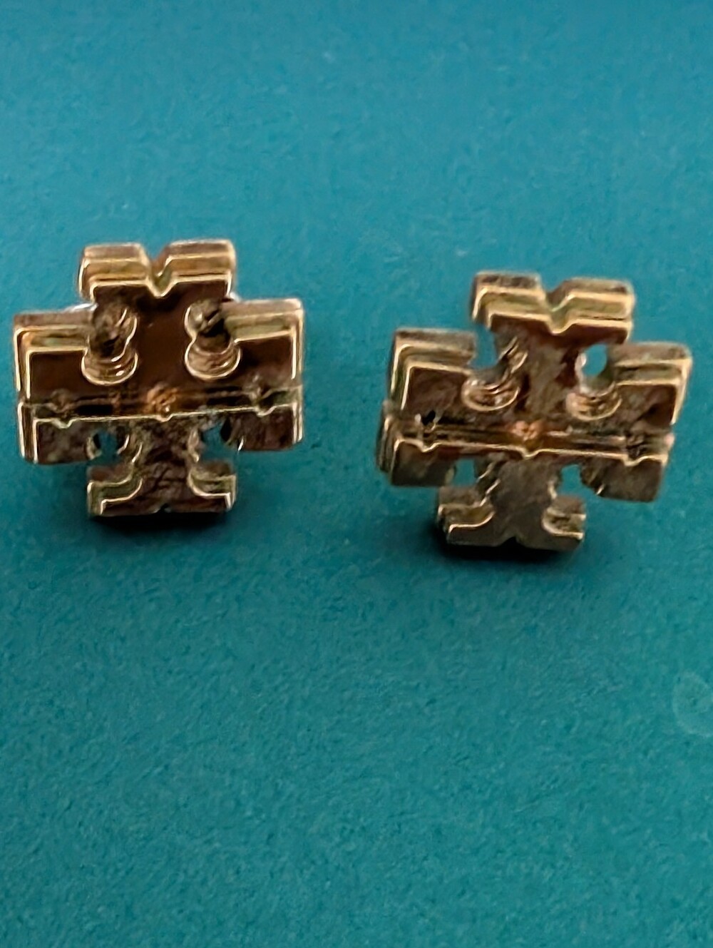 Tory Burch Gold Double-T Logo Stud Earrings